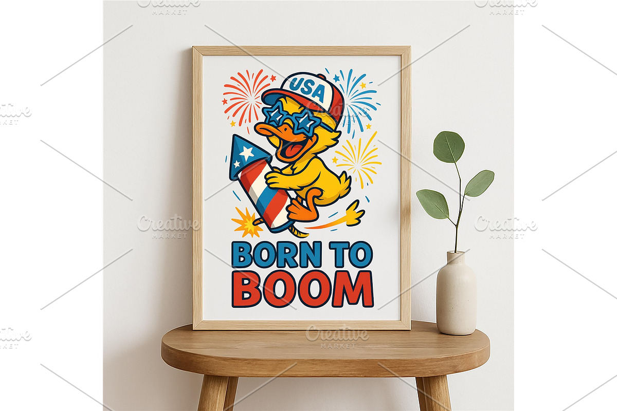 Born to Boom Duck Funny 4th of July, a Background Graphic by LaseredNinja (Photo 4 of 7)
