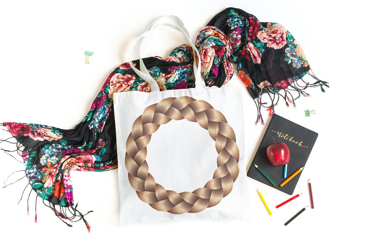 11 Vector Braided Hair Bundle, an Object Illustration by Kseniya-Omega (Photo 5 of 6)