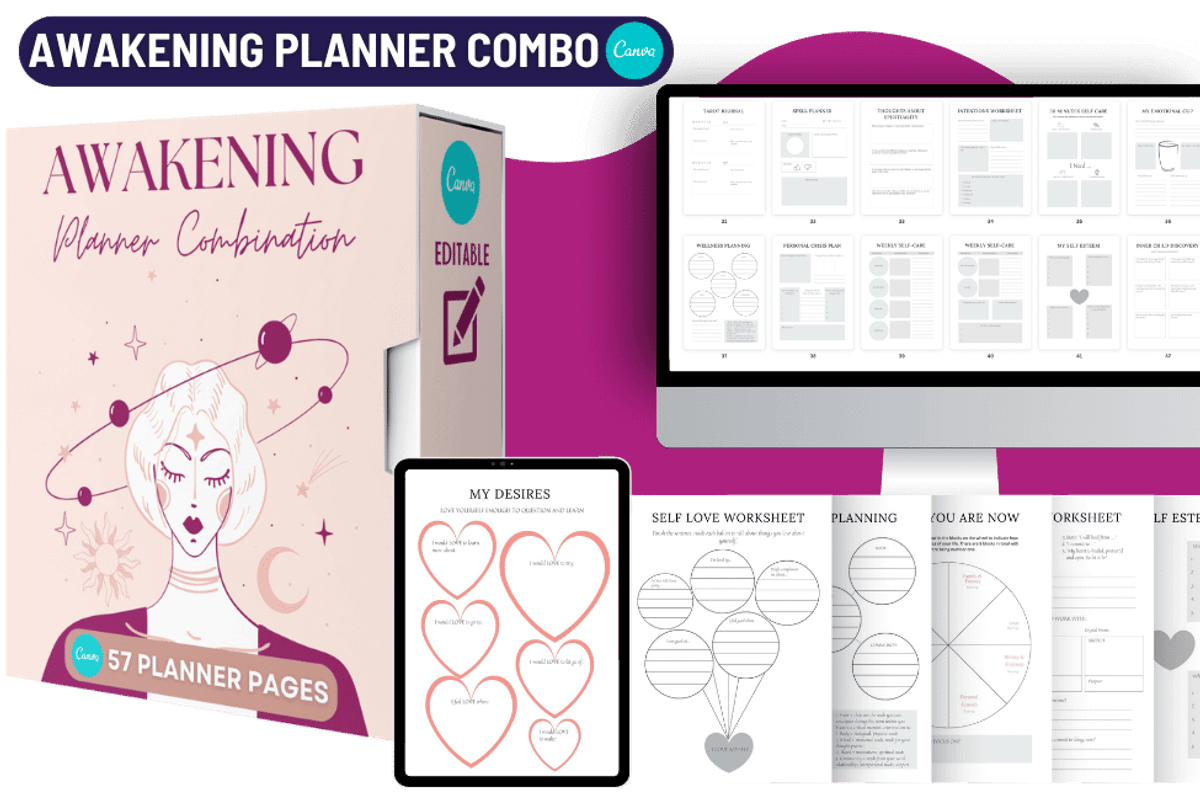 Bundle HOT Editable Digital Planners, a Templates & Theme by Zen Mystique (Photo 2 of 3)