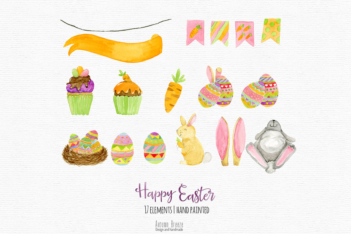 Watercolor Easter Clipart, a Seasonal Illustration by Autumn Breeze (Photo 3 of 3)