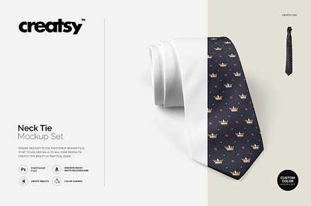 Neck Tie Mockup Set, a Shirt Mockup by creatsy4