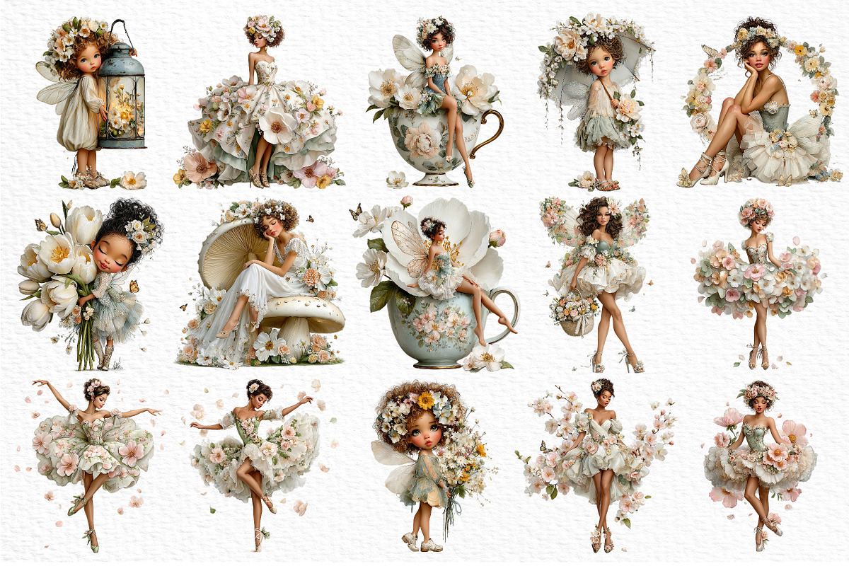 Whimsical Spring Fairy Clipart Png, an Illustration by Craft Nest (Photo 6 of 11)