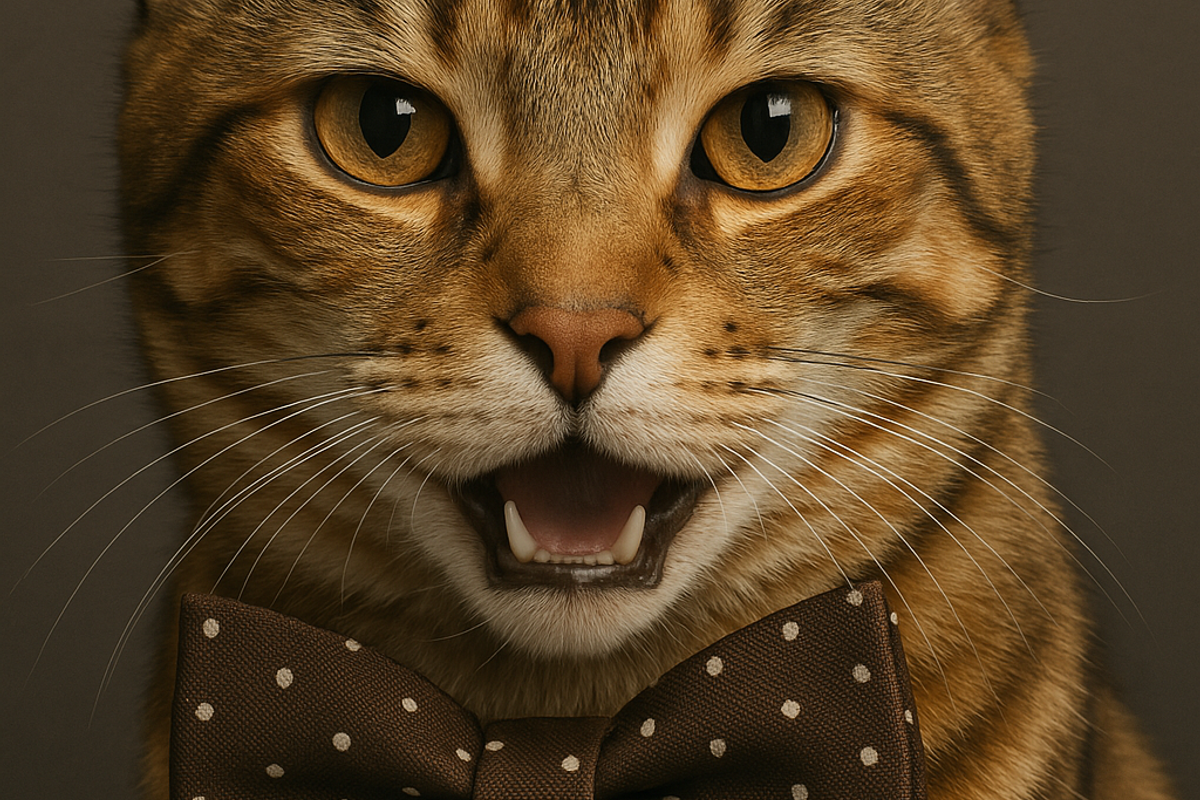 Dapper Cat in a Polka Dot Bow Tie, an Animal Photo by TheSimpleCreator (Photo 1 of 2)