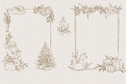 Victorian Line Art Christmas Set, a Decorative Illustration by AlenaVlasko stock Market (Thumbnail 10 of 13)