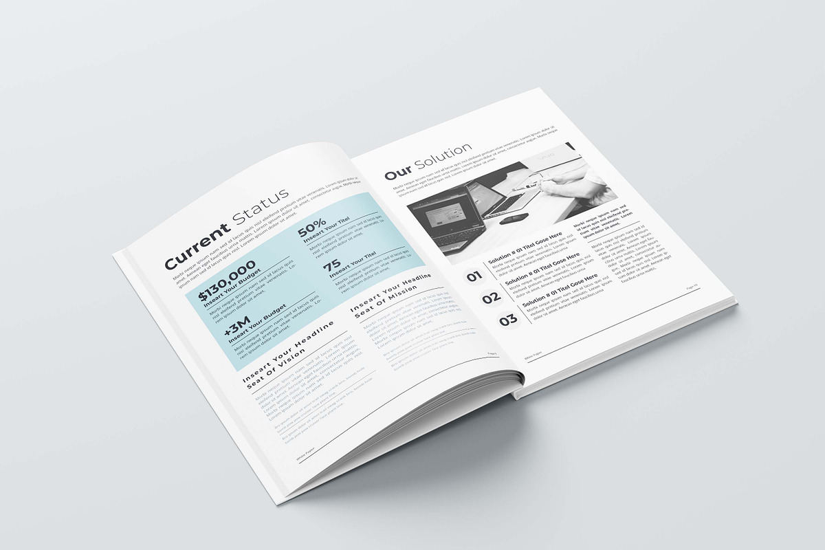 White Paper | MS Word & Canva, a Brochure Template by obayes (Photo 10 of 17)