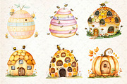 Watercolor Bee Home Clipart, an Illustration by Dream Creation (Thumbnail 2 of 6)
