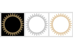 Vintage Big Set of Round Vector, a Decorative Illustration by FineArtStudio