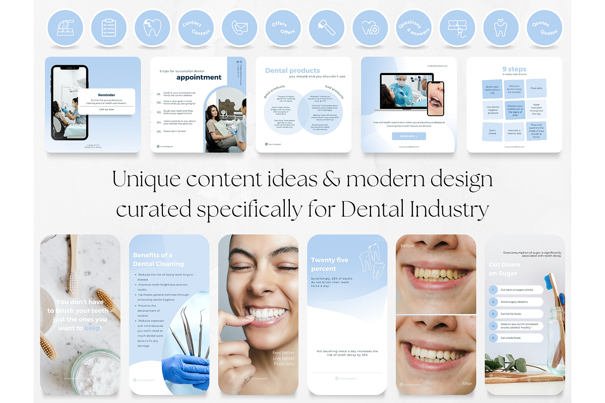200 Dental Social Media BUNDLE, a Social Media Template by PatternLab. (Photo 8 of 10)
