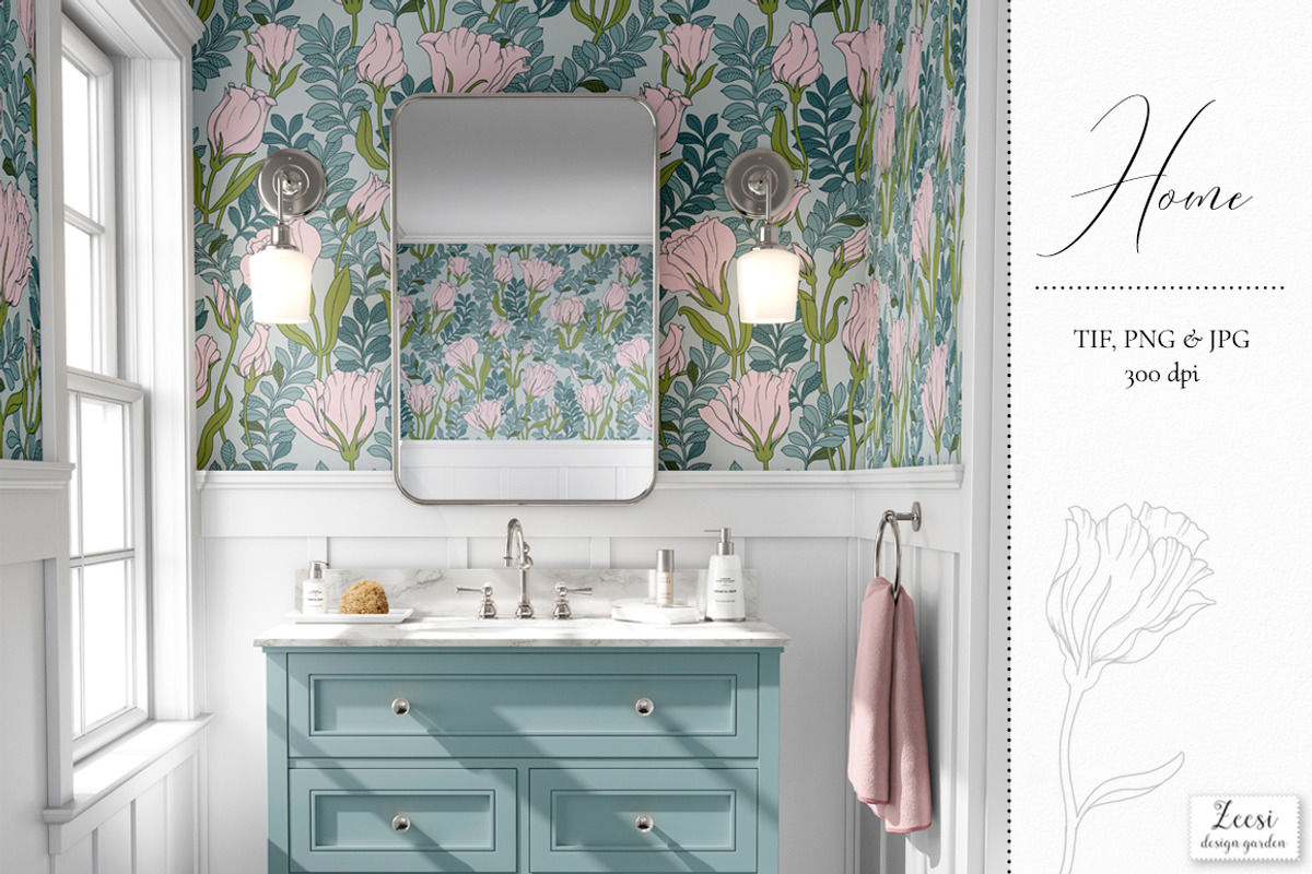 Lisian Floral Pattterns & Motifs, a Pattern Graphic by Zeesi Design Garden (Photo 4 of 11)