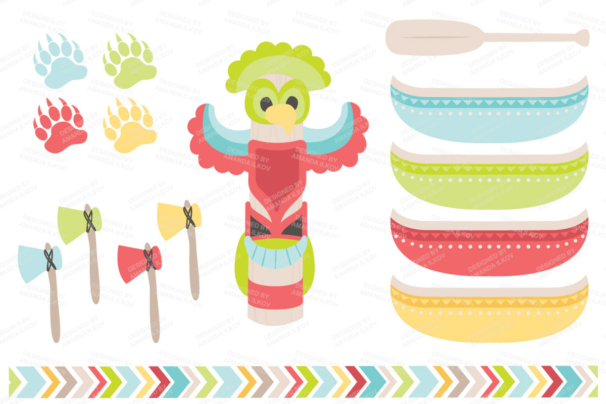 Spring Tribal Vectors & Clipart, an Illustration by Amanda Ilkov (Photo 2 of 4)