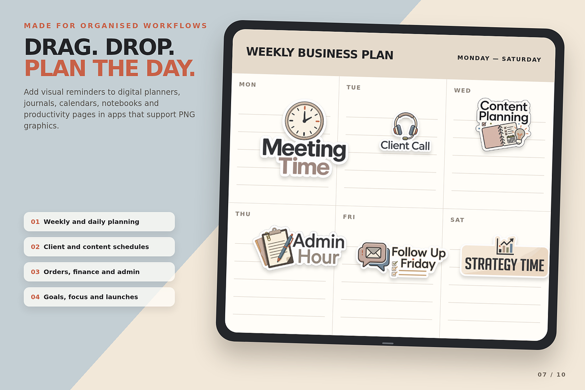 30 Business Planner Digital Stickers, a Work Illustration by Local Marketing Templates (Photo 7 of 10)