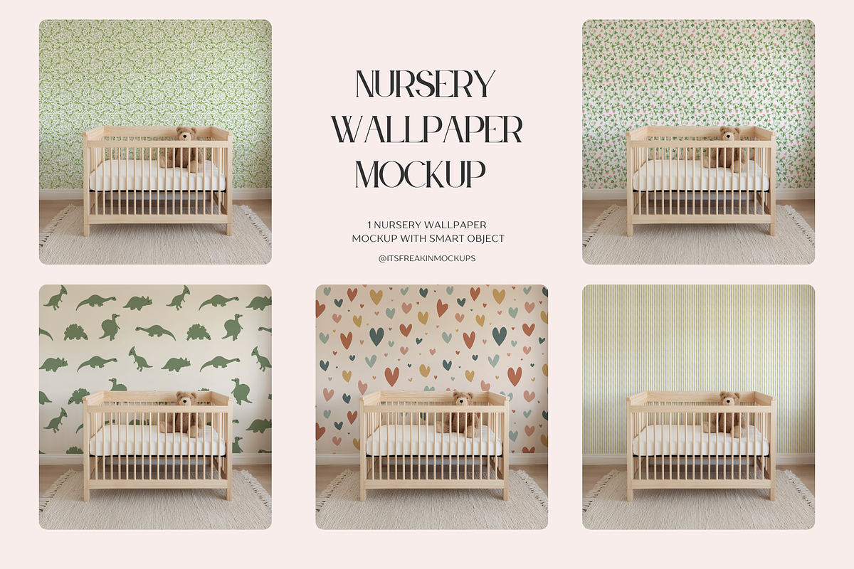 Nursery Wallpaper Mockup for Photoshop