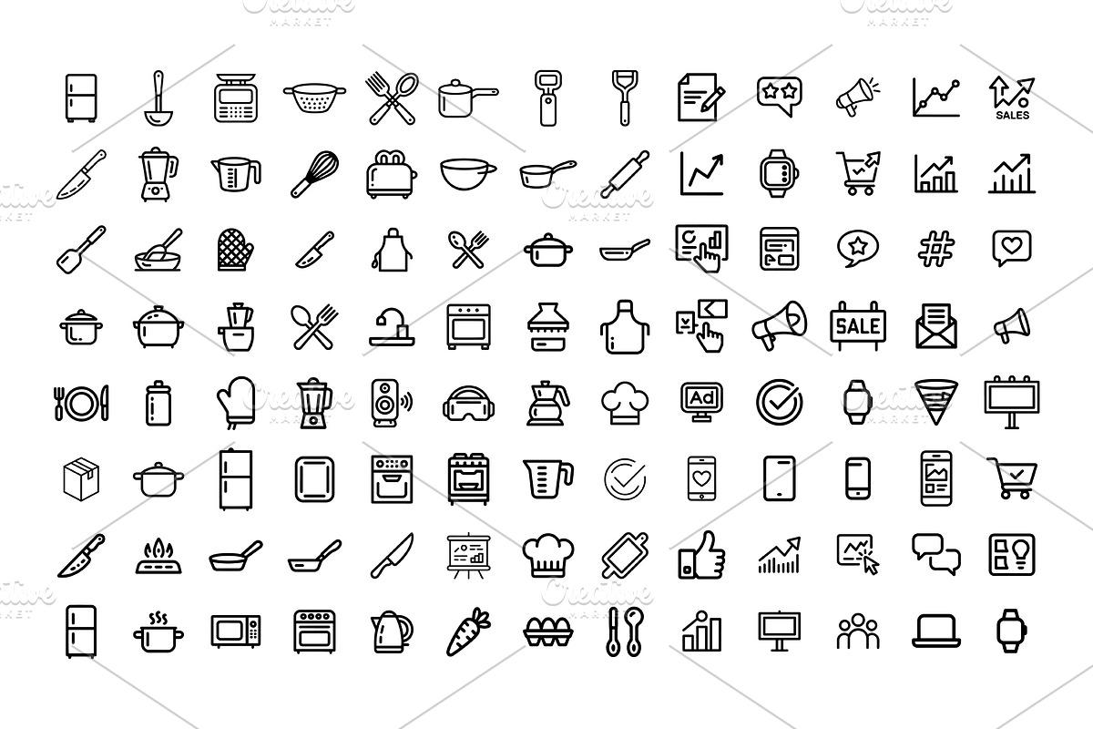 Marketing & Branding Line Icons, an Outline Icon by gstudiovect21 (Photo 4 of 6)