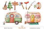 Retro Summer Camp Adventure PNG Set, an Illustration by MockupWizard (Thumbnail 2 of 5)