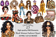 Black Woman Fashion Watercolor, a Seasonal Illustration by CitraGraphics (Thumbnail 1 of 5)