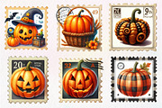 Pumpkin Postage Stamp Clipart, an Illustration by CreationArt (Thumbnail 2 of 5)