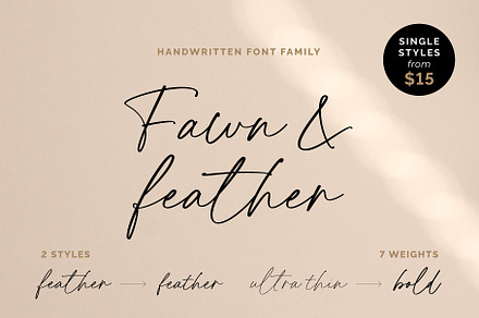 Fawn and Feather 14 font family, a Handwritten Font by Minna Kaario