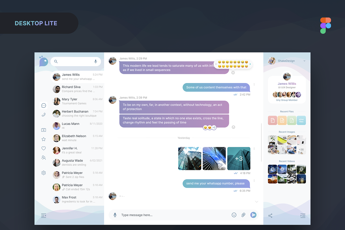 Uny Chat v1.0 - Figma Template, an App Template by emagweb (Photo 16 of 39)