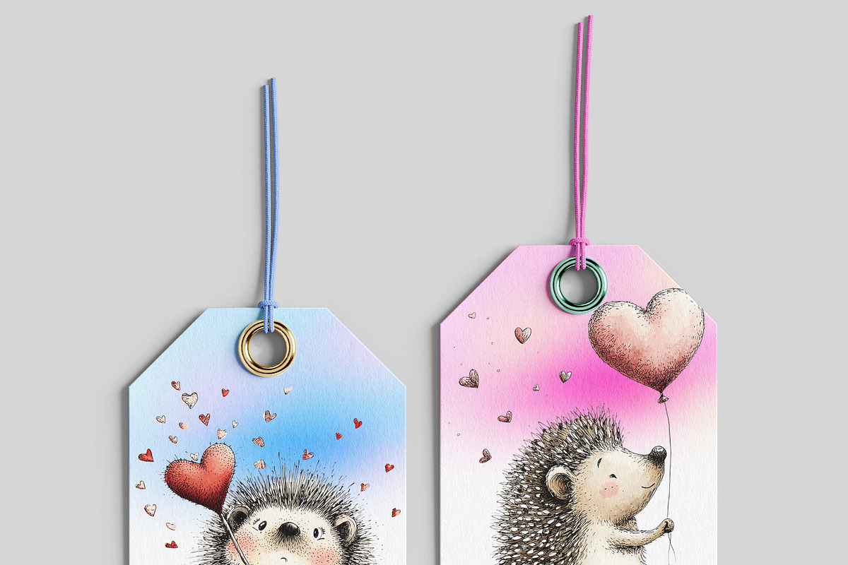 Valentine's Day Hedgehog Clipart, a Graphic by one-touch (Photo 5 of 7)