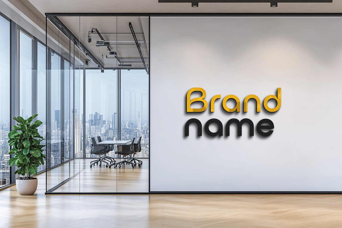 Modern Office Wall Logo Mockup, a Mockup by GenesisCreativeCo (Photo 4 of 5)