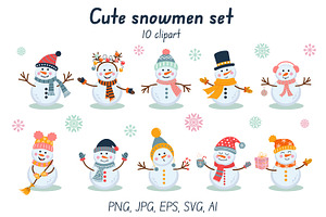 Cute snowmen set