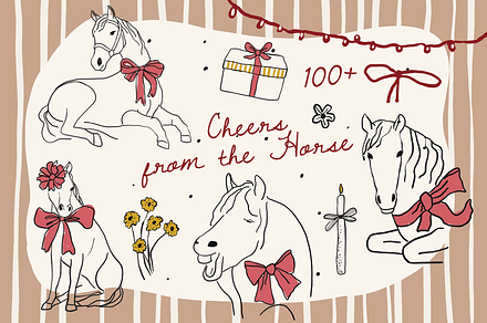 Cheers from the Horse, a Seasonal Illustration by DigARTbyHavroshka