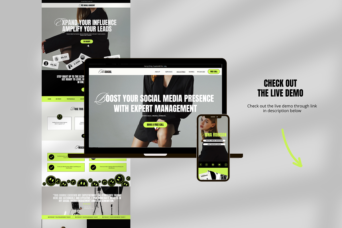 Bold Website Template Bundle Canva, a Websites & App Template by Row Creative (Photo 10 of 10)