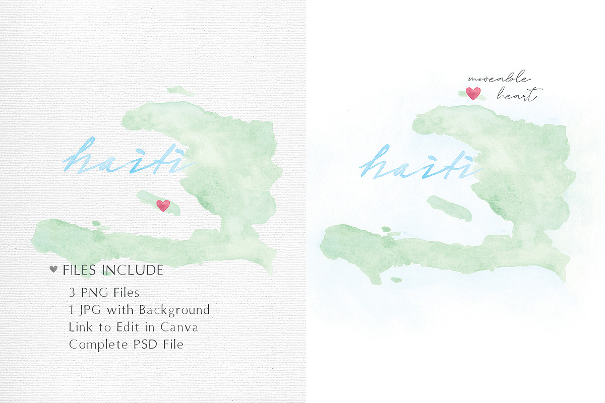 Watercolor Map of Haiti, an Illustration by Beloved Paper (Photo 3 of 6)