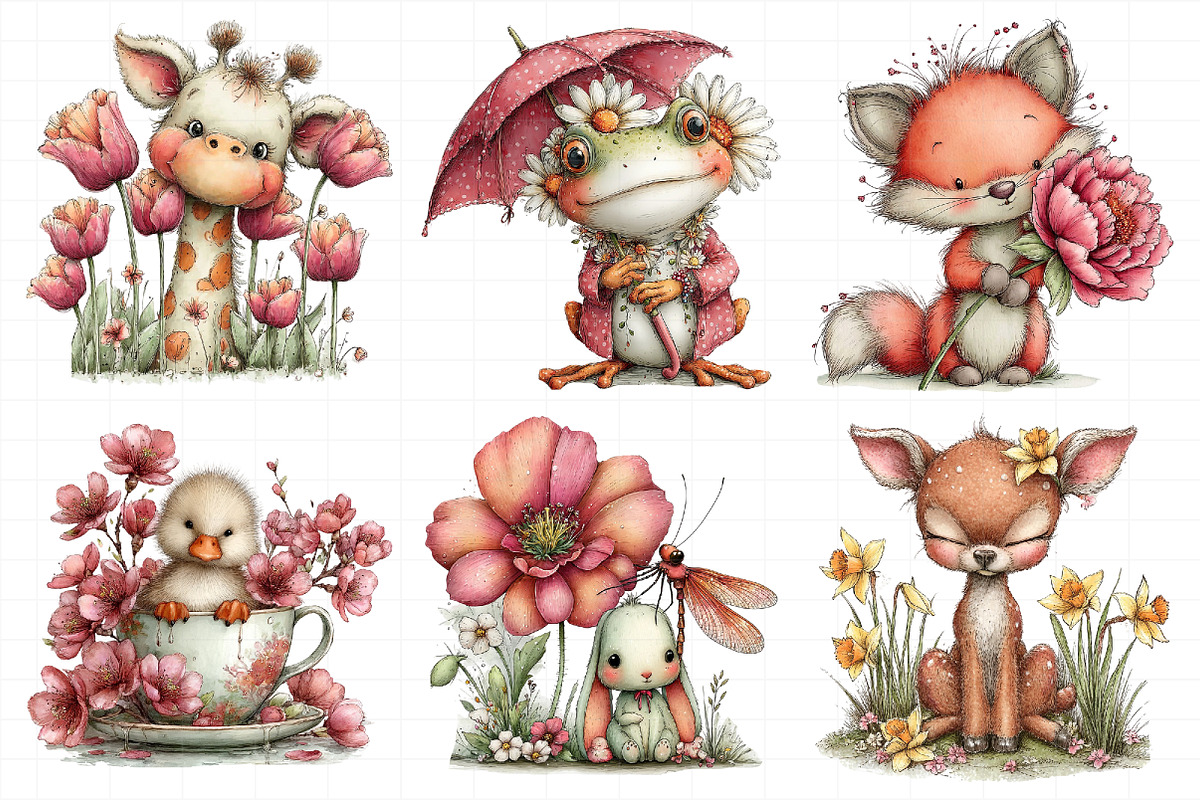 Whimsical Spring Animal Clipart, an Illustration by Daily.Designs (Photo 6 of 8)