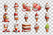 Ice Cream Watercolor Clipart PNG, a Food Illustration by Nicolle's Colorful Art (Thumbnail 3 of 6)