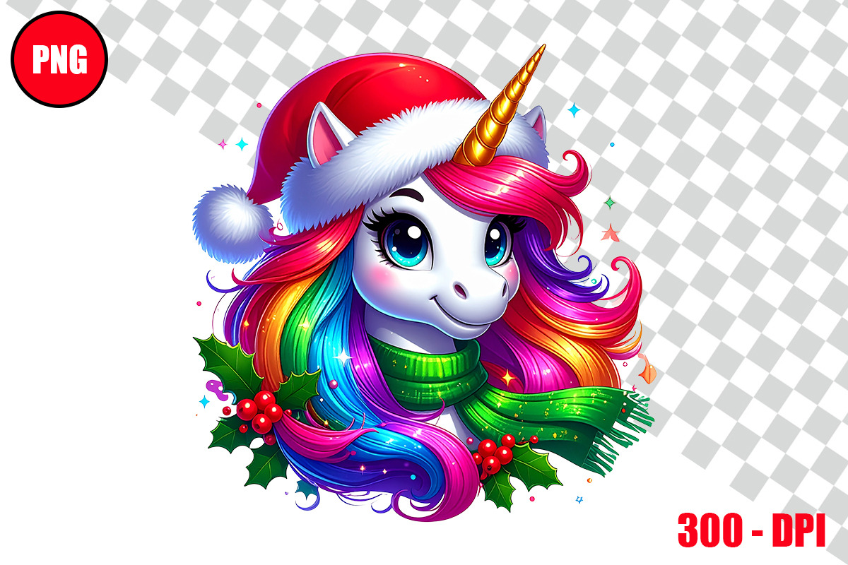 Christmas Unicorn Clipart Bundle, an Animal Illustration by taramija (Photo 7 of 26)