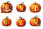 Carved Pumpkin Letter Bundle, an Illustration by DreamArtGraphic (Thumbnail 2 of 5)