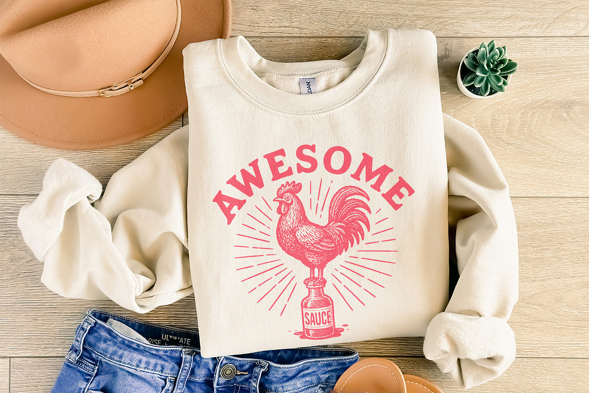 Awesome Sauce PNG, Retro Rooster, an Illustration by SharpMarketplace (Photo 6 of 9)