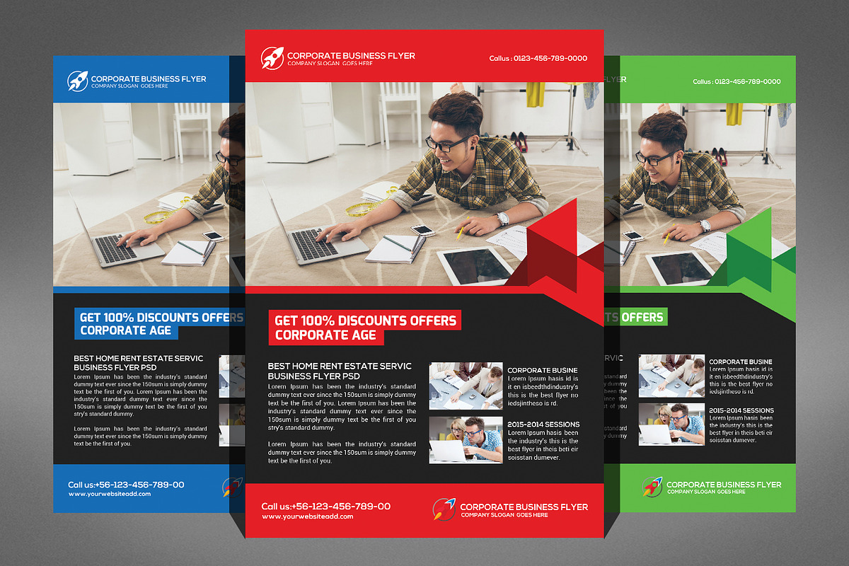66 Corporates Flyers Bundle, a Flyer Template by Graphic Templates (Photo 47 of 67)