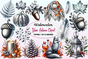 Silver Autumn Clipart., a Graphic by CitraGraphics (Thumbnail 1 of 4)
