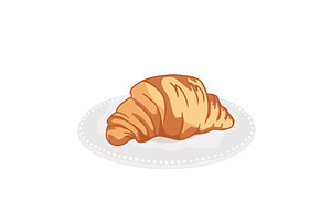 Fresh baked croissant on a cute, an Object Illustration by Toltemara