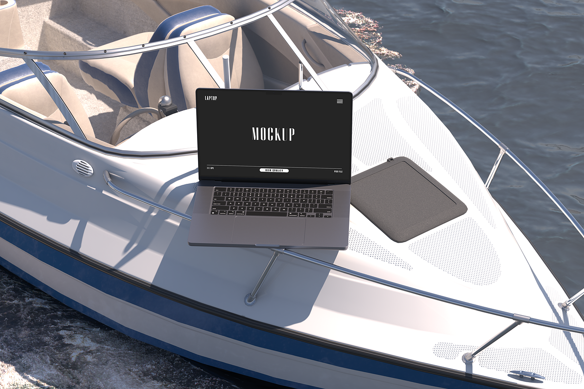 Speed Boat Styled Apple Mockup Set, a Device Mockup by Mockupdaddy (Photo 5 of 7)