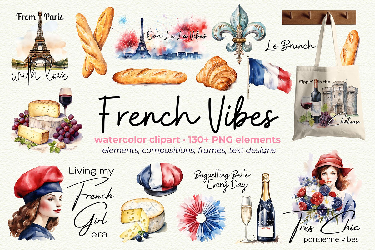 French Vibes Collection, an Object Illustration by Anna Design Studio (Photo 1 of 14)