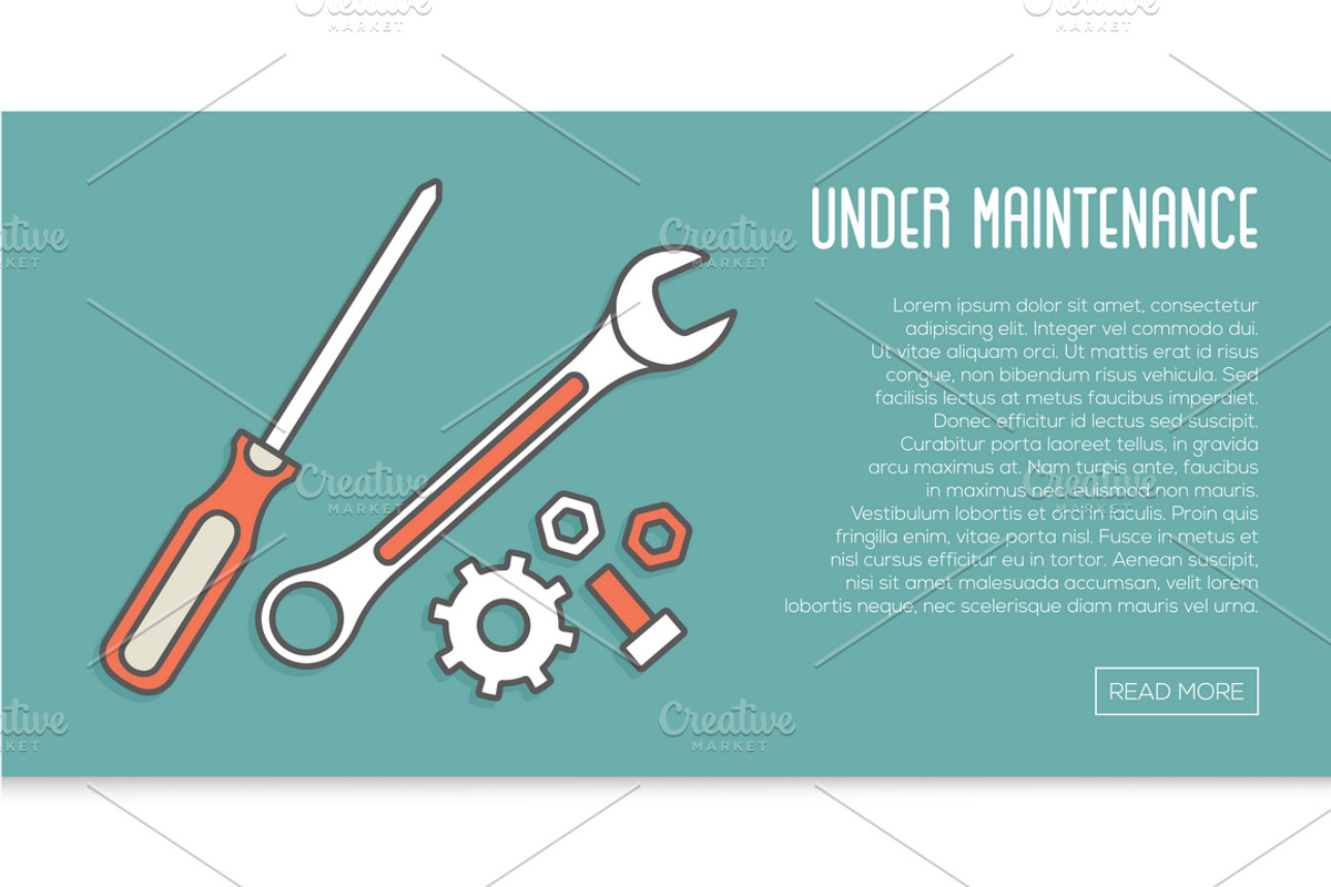 2 Under Maintenance Website Banners, a Templates & Theme by Snitovets (Photo 2 of 2)