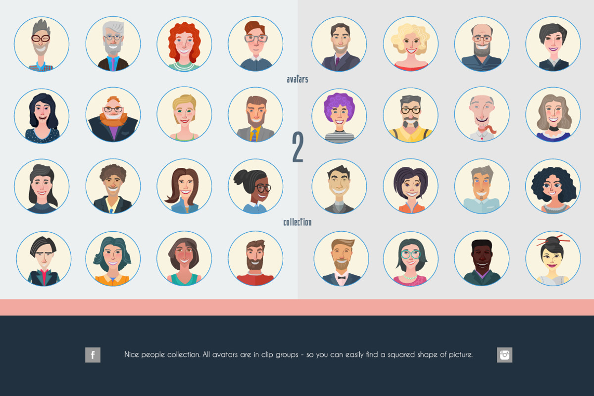 Nice People. Cartoon-style avatars, a Person Illustration by Digithings