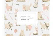 Neutral playful cats pink pattern, a Pattern Graphic by Milatoo (Thumbnail 2 of 3)