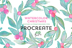 Procreate Watercolor Xmas Brushes