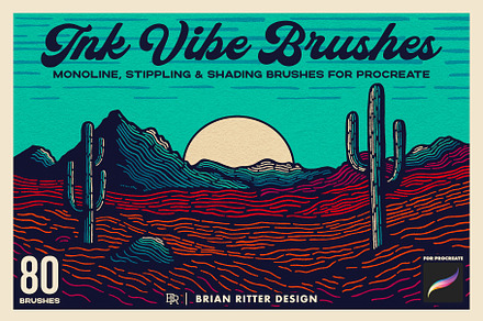 Ink Vibe Procreate Brushes, a Brush Add-On by Brian Ritter Design