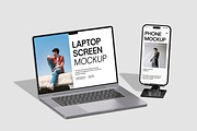 Laptop and Phone mockup, a Wearable Device Mockup by Unerispace (Thumbnail 2 of 5)