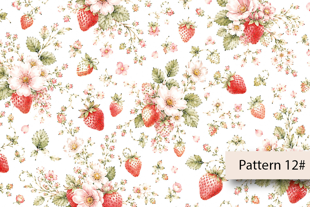 Strawberry Seamless Pattern, a Pattern Graphic by Villa 11 Estudio (Photo 13 of 13)