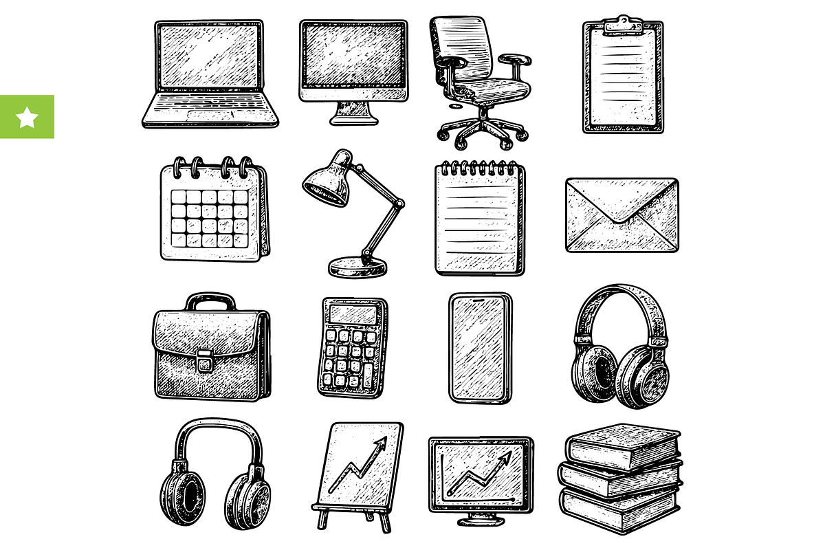 Office Icons Set, an Object Graphic by RT Studio (Photo 1 of 4)