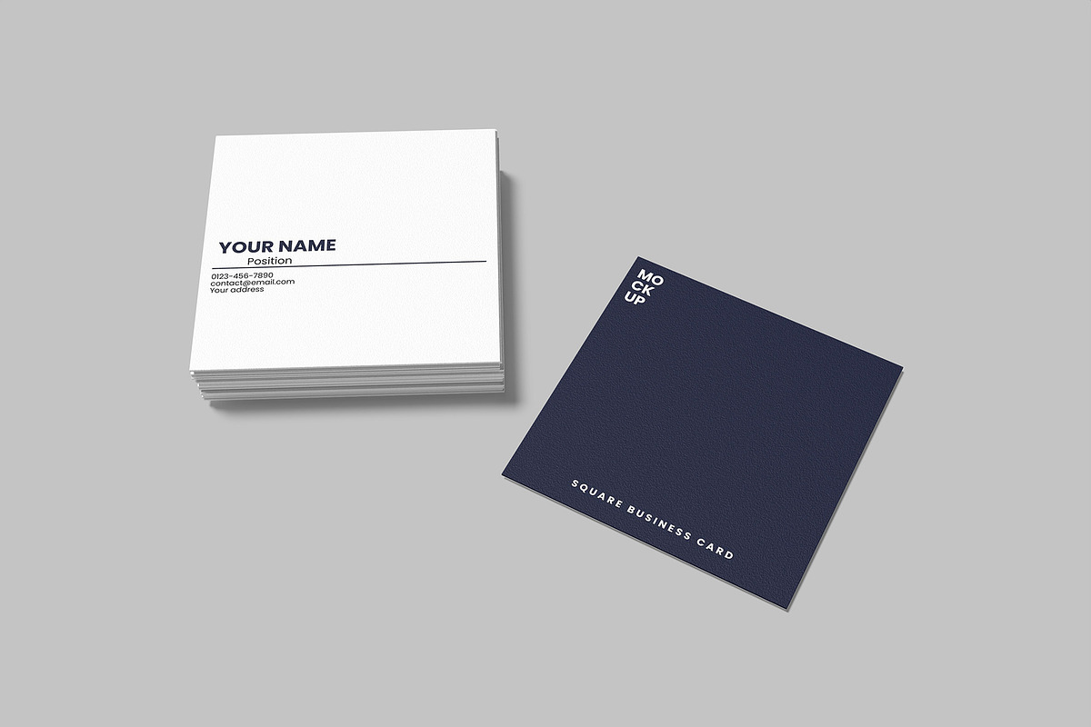 Square Business Card Mockup, a Print Template by Graphiculon (Photo 9 of 11)