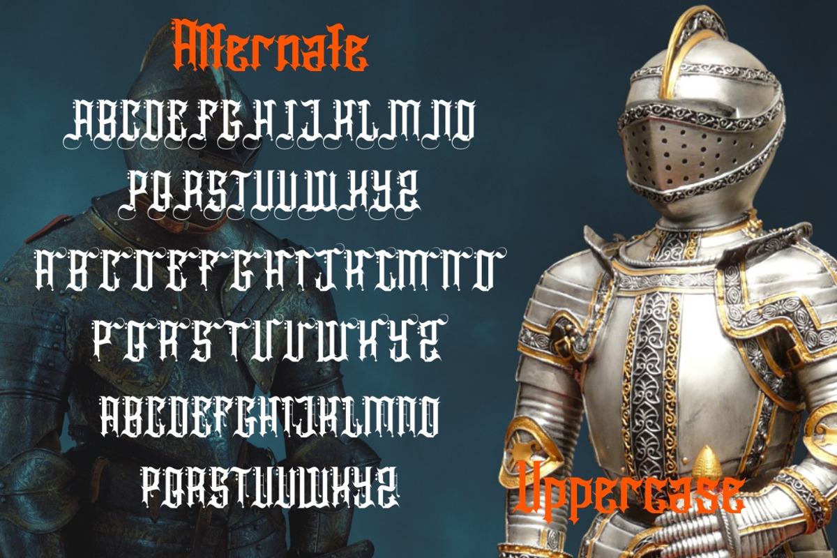 Heavier Crowns - Display Blackletter, a Blackletter Font by Dhabee (Photo 8 of 16)