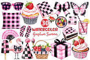 Black and Pink Gingham Summer, an Illustration by Dream Creation (Thumbnail 1 of 6)