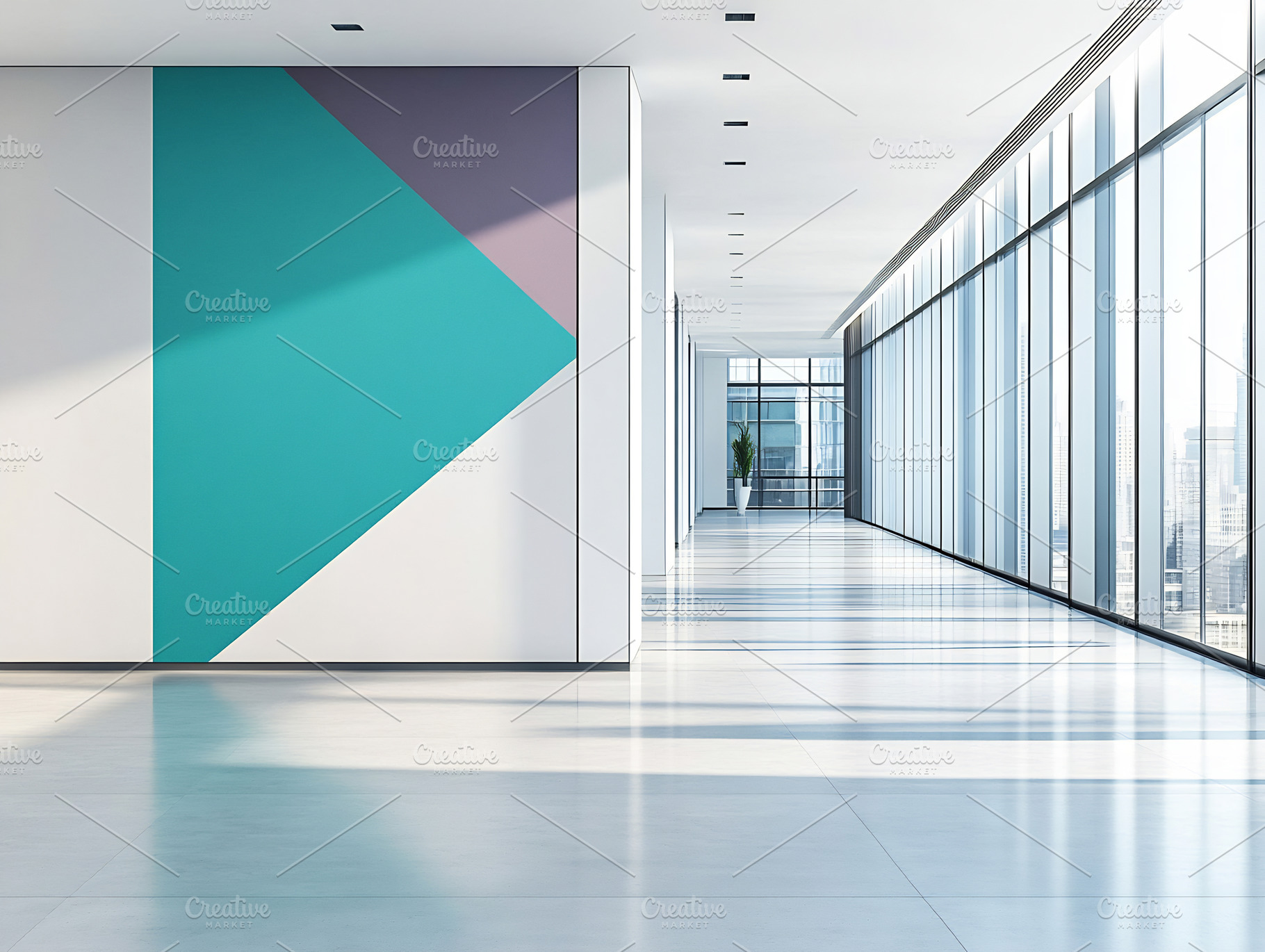 Colorful art in modern hall, an Architecture Photo by Beautiful things